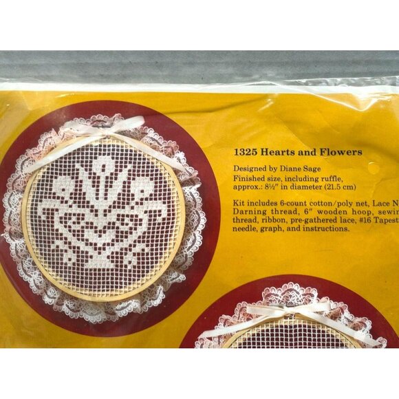 Vintage Creative Circle Lace Embroidery Kit 1327 Dutch Tulip NEW Diane Sage - Picture 6 of 7